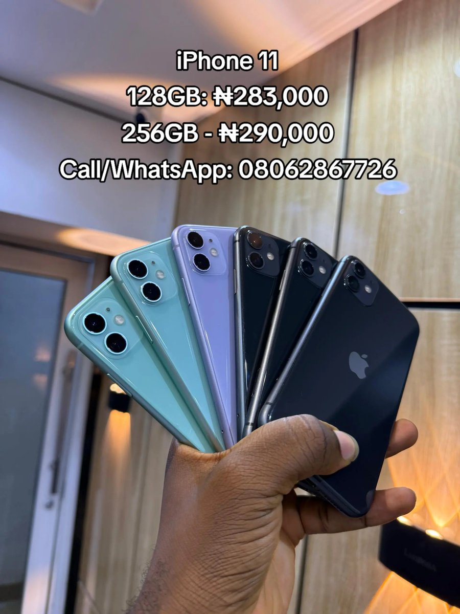 mgxgadgets's tweet photo. iPhone 11
128GB: ₦283,000
256GB - ₦290,000

Call/WhatsApp: 08062867726
#FYP #iphone #iphone11pro  #iphone11 #iphone11promax    

Address: Mokland Plaza, 3/9 Olu Koleosho street, off Medical Road, Computer Village Ikeja Lagos state.

Call or WhatsApp: 08062867726 https://t.co/1RME82aA1W