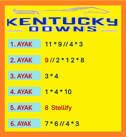 AyhanDevrimAkin's tweet photo. #Kentucky #Downs #KENTUCKY #DOWNS
06*Eylül 1. ve 2.Altılı Ganyan Şablonlarım...
Şansınız Bol Olsun. https://t.co/mEhRJgMZiy