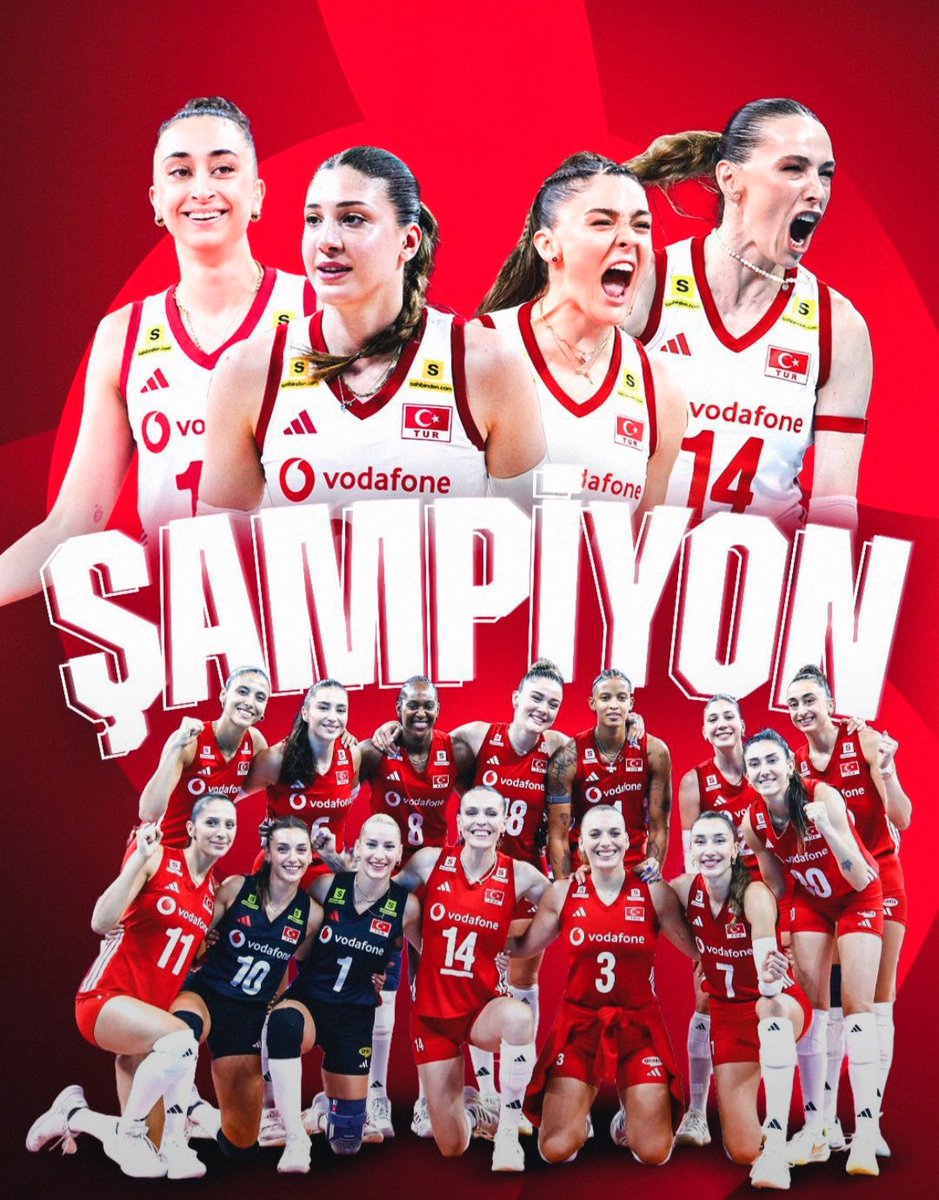 OKANYASARELBASI's tweet photo. Avrupa Şampiyonu olan #FileninSultanları , bize tarifsiz bir gurur daha yaşattı. 

🇹🇷 Al bayrağımızı Avrupa'nın zirvesinde dalgalandıran o güçlü ellerinize, o kocaman yüreğinize sağlık. 

İyi ki varsınız! https://t.co/AoCAzrOhgQ