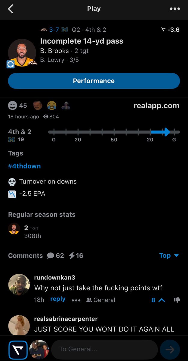 KatoTuft's tweet photo. If they would’ve just kicked the FG here game would’ve been 15 - 13 🤣 mfs be greedy https://t.co/0zqcWBF7AR