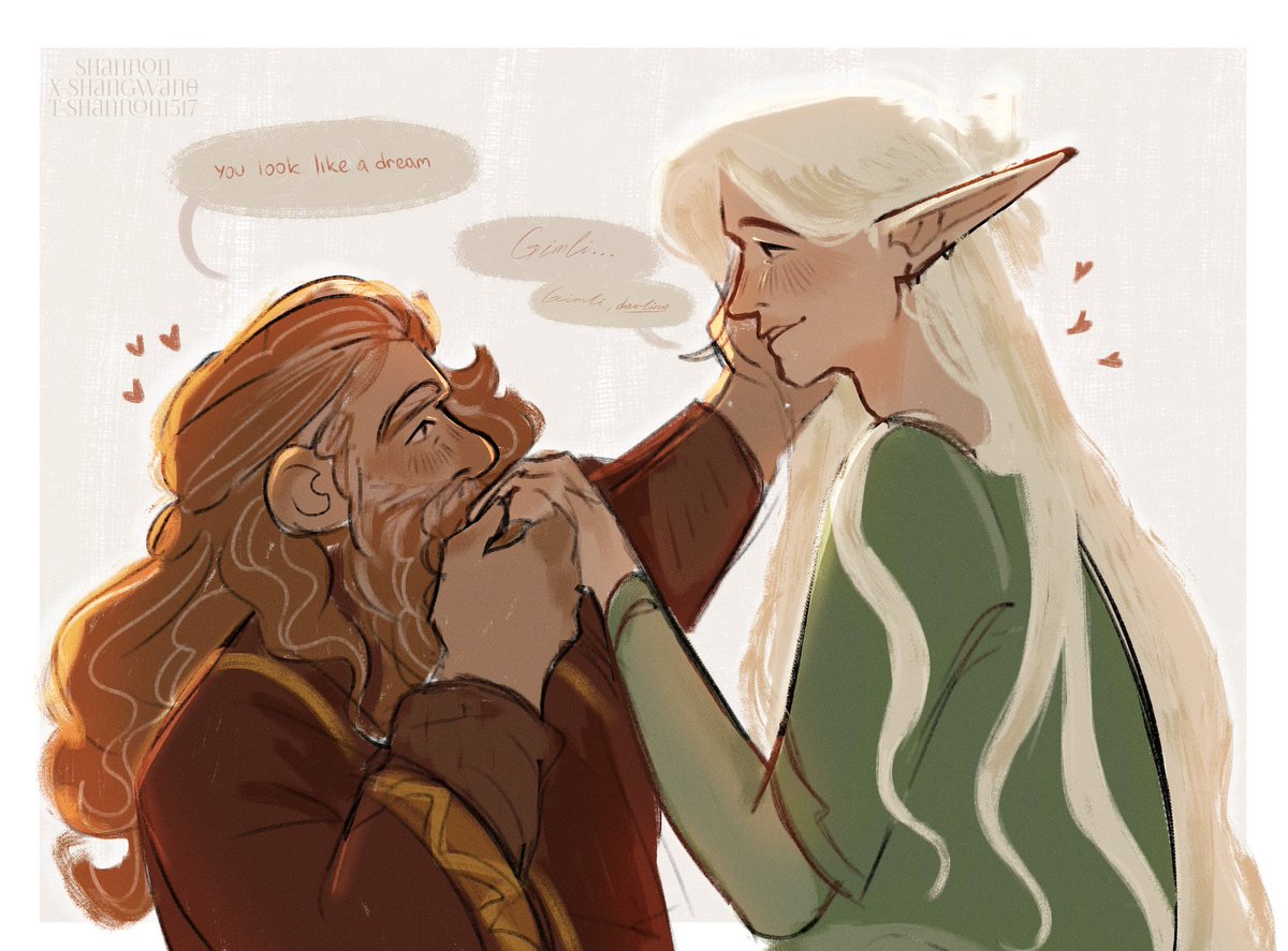 Shangwan0's tweet photo. A bit of fluff #gigolas #legolas #lotr #lordoftherings #gimli #fanart https://t.co/RiuDEXaREw