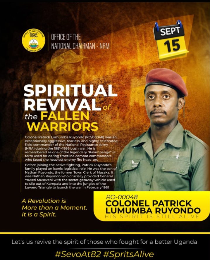 pravitasaphv7's tweet photo. After the great katonga spirit Event on his 79th Birthday at kololo 
Our @ChiefMuzzukulu has once again introduced series of #M7at82 themed 
"Spirit Revival of the 1986 fallen warrior... https://t.co/g8mf5PATyG
