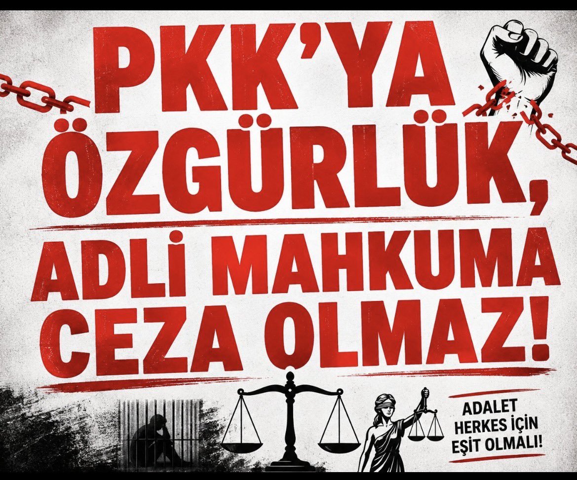 kadir7350's tweet photo. @Mhalukcavusoglu @Akparti @MHP_Bilgi
Yarım Asırlık PKK 'ya Teröriste, 
@TBMMGenelKurulu 'nda,
Çıkarılan Yasa Hukuken
Bir #Af dır
Aynı Yasa Adli Mahkuma, 
Eşitlik İlkesi Yok Sayılıyor
AFSırası AdliMahkumda
@RTErdogan @dbdevletbahceli
@YildizFeti @avabdullahguler
@abakingurlek @efkanala
@YildizFeti https://t.co/oPSmMVWz0E