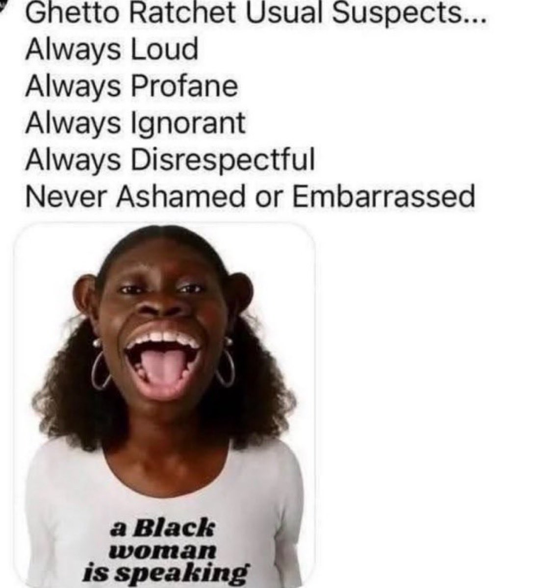 IamheGaddafi's tweet photo. @JustRaging02 These bottom feeding Negra beast are just to be ignored this less than zero vermin will soon be extinct they murder each other at a record pace in the streets and way more than half the black Negra women murder their babies before leaving the womb 😆👏😆 https://t.co/QWXfOr7dgs
