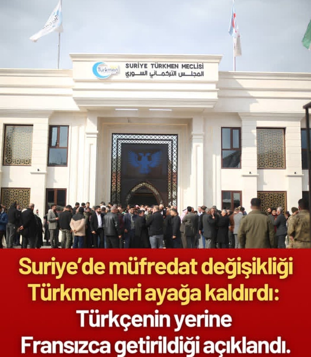 TURKAvazTR's tweet photo. Suriye de müfredat değişikliği
#Türkmenleri ayağa kaldırdı.
#Türkçe'nin yerine 
#Fransızca getirildiği açıklandı. https://t.co/KAFGq8E7mN