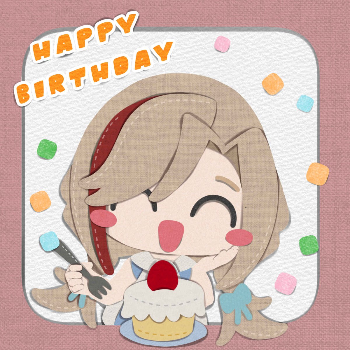 rice0main's tweet photo. お誕生日おめでとうございます🎊
夏芽さんにとって、
幸多き、笑顔に満ちた一年となりますように！
#なつめぇ画 #なつめぇ誕生日2026 https://t.co/bKMYZBpJNF