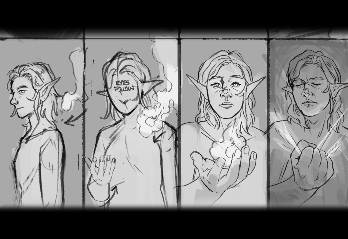teddystleart's tweet photo. I might be trying my hand at something, maybe. Mayhaps. #digitalart #originalcharacter #storyboard #wip #webtoon https://t.co/hcEMNymmsC