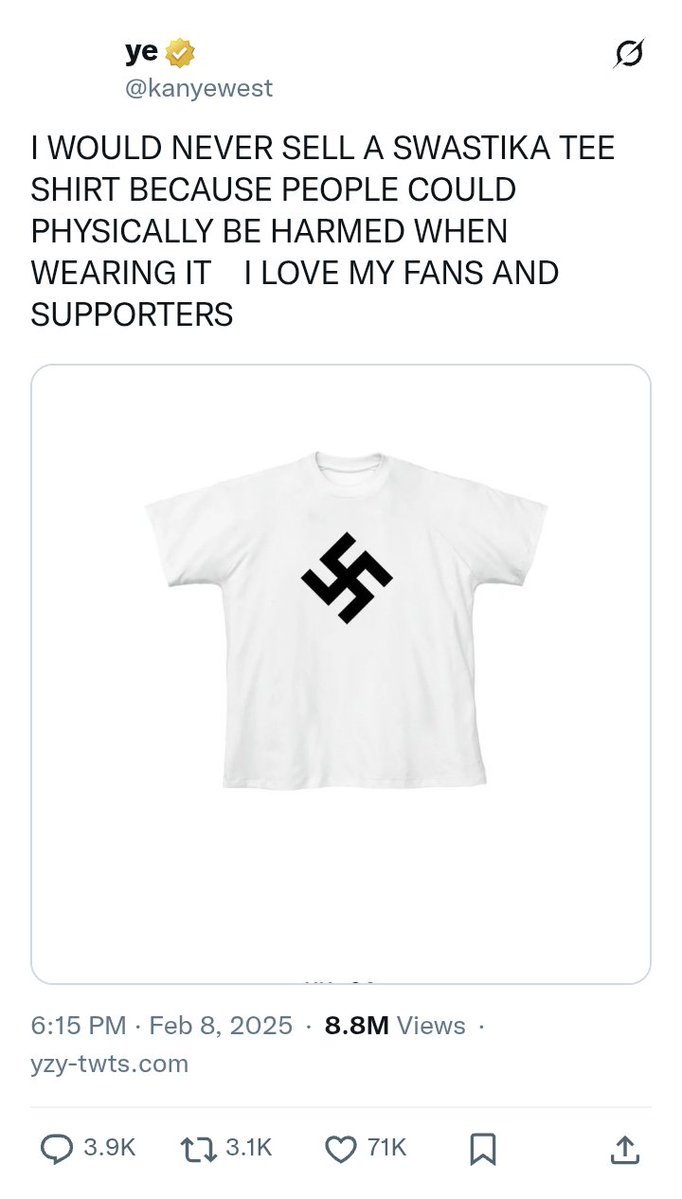 basedbimo's tweet photo. now i dare you to name ONE fan that got his swastika shirt https://t.co/GEN9ETdByE