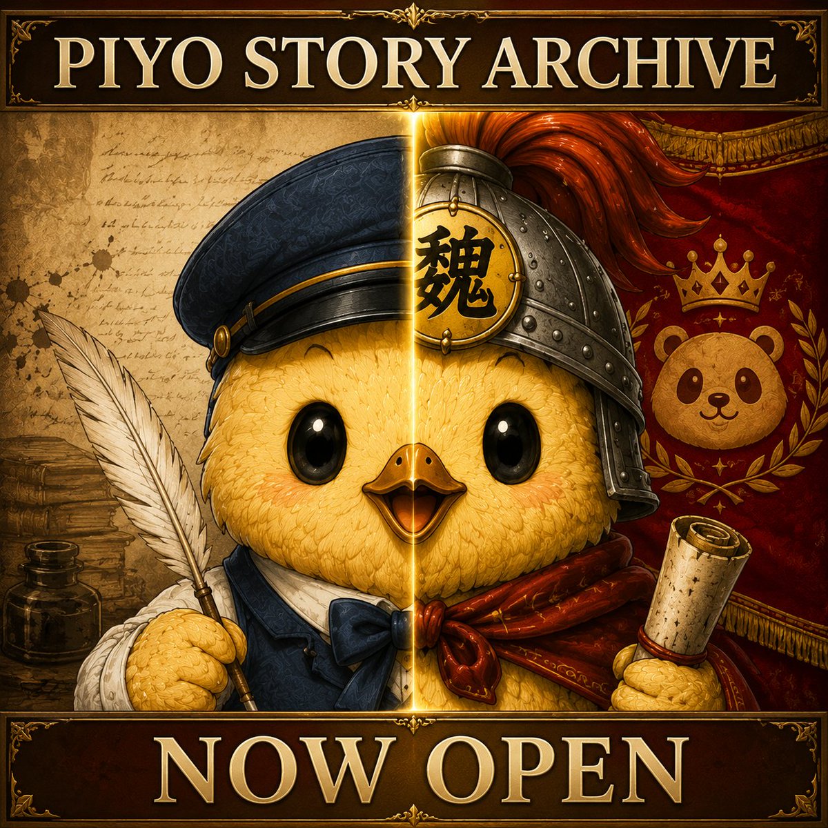 caopankingdom's tweet photo. PIYO STORY ARCHIVE — NOW OPEN 📜

He once recorded history.
Now, he lives it.
From the Records Office to the CAOPAN Kingdom—follow PIYO’s story from the beginning.

📱 Please turn your phone sideways for the best view.

Chapter1 https://t.co/RSiI0rYX1k

Chapter2
https://t.co/ee1jw94PmO

The Panda is watching. 🐼

$CAOPAN