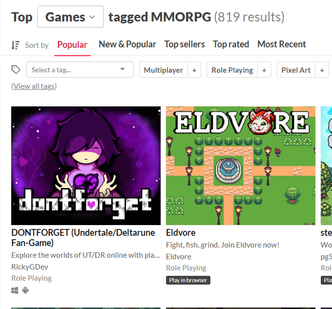 Eldvore's tweet photo. This looks so nice!!!! We made it to the Popular MMORPGs page on @itchio!! 🥹

This is a huuuuge milestone for our team <333
Thank you so much for all the support!!
See you in Eldvore!!

#MMORPG #indiedev #pixelart #gamedev https://t.co/TRiYnmmDfo