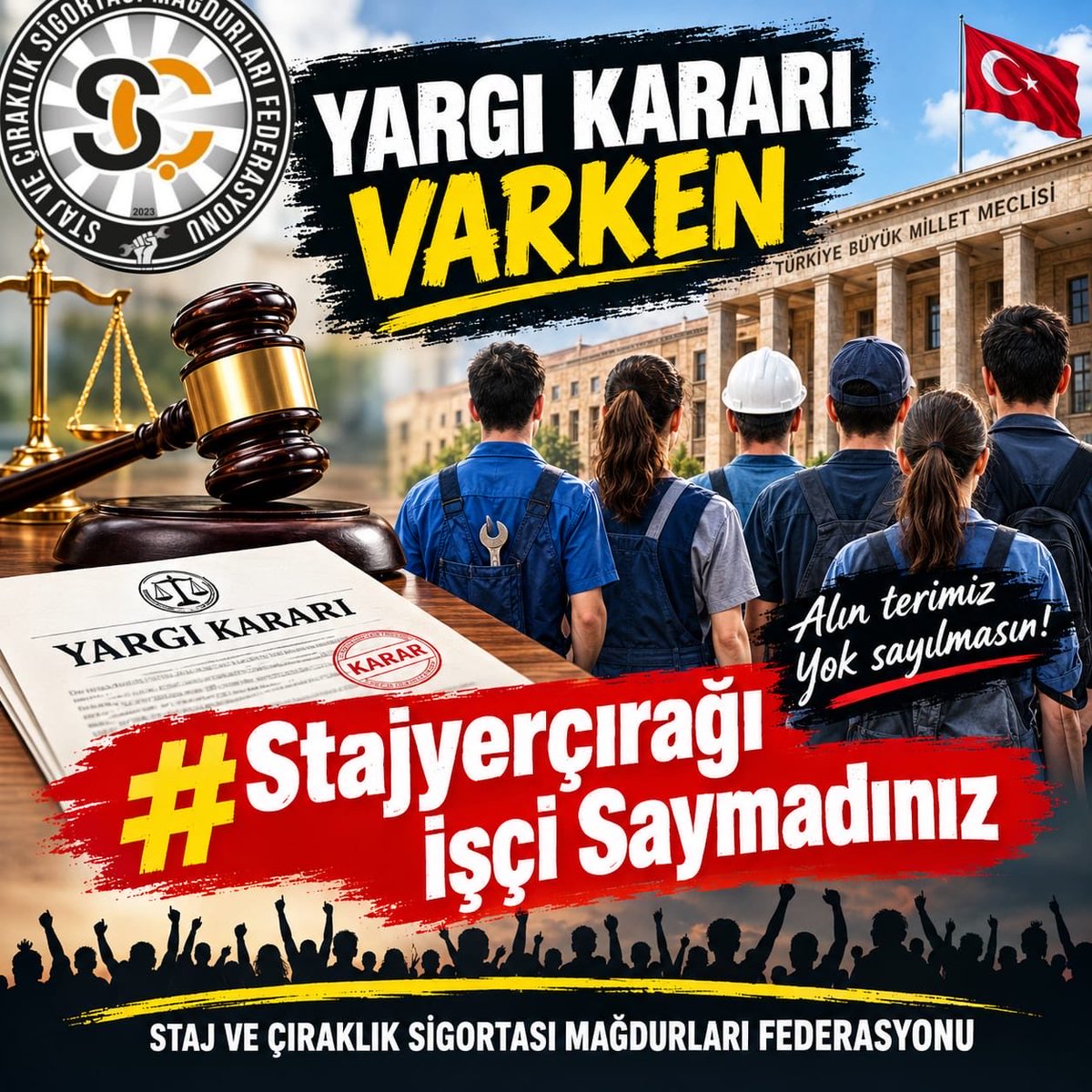 mihriban55's tweet photo. @CirakStajFED @Akparti @MHP_Bilgi @yenipartiyiz @RTErdogan @dbdevletbahceli @eczozgurozel @Yusuf__Tekin @tcmeb @isikhanvedat @csgbakanligi @memetsimsek @HMBakanligi @abakingurlek @iletisim @tcmeb_mtegm @nowhaber @szctelevizyonu @ankahabera @bhanettr Yargı süreci tamamlandı; şimdi yasama iradesinin sorumluluk alma zamanı. 

Staj ve çıraklıkta yaşanan emeklilik adaletsizliği kanunla çözülmelidir.‼️

@vedatbilgn @akbasogluemin @NazimMavis @leylasahinusta

Yargı Kararı Varken
#StajyerçırağıişçiSaymadınız https://t.co/GJkuS2CG17