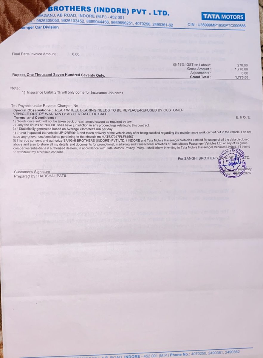 AmitKumar0425's tweet photo. Dear 
@TataCompanies 
@TataMotors @TataMotors_Cars
URGENT ESCALATION – Tata Nexon Warranty Issue https://t.co/9aEVoXkdr4