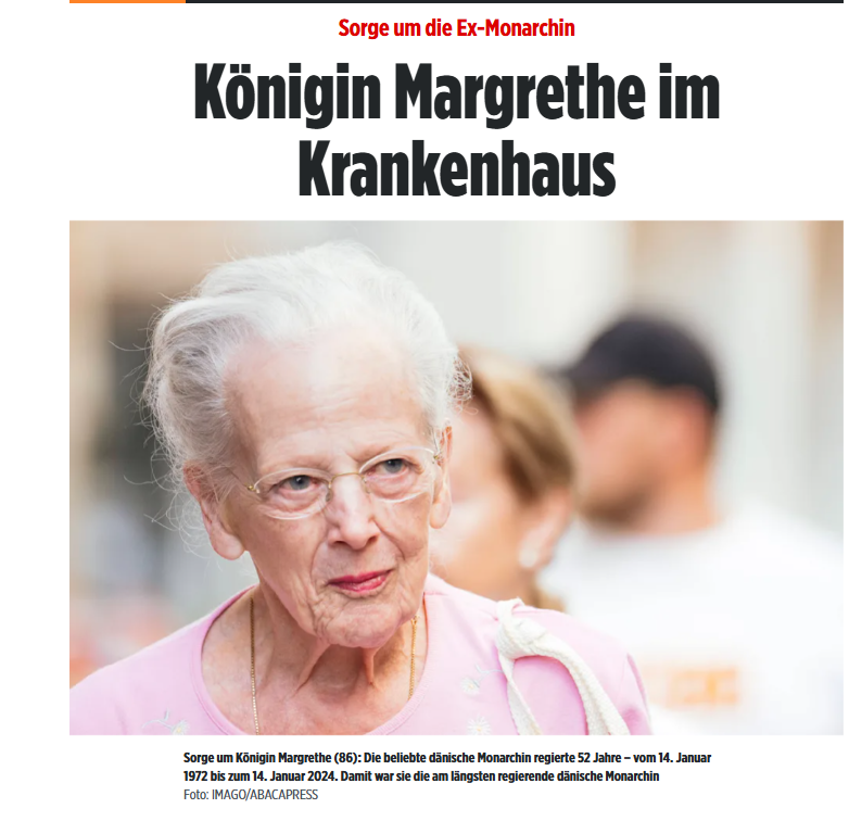 DieShowBeginnt's tweet photo. König Margrethe ist wieder im Krankenhaus.
Betet für die dänische und beliebte Königin.
#danmark Gud bevare Danmark https://t.co/Cnd2vtINlZ
