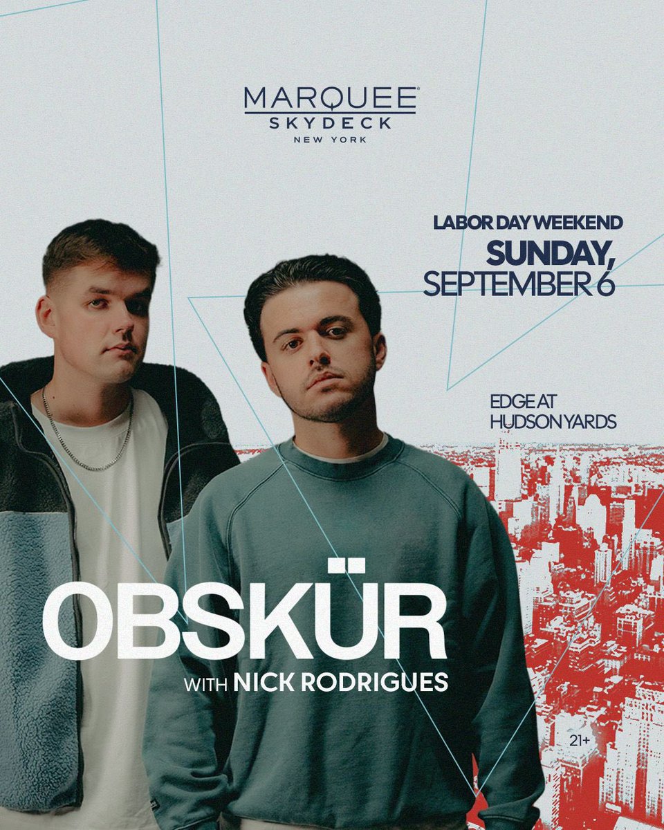 1nickrod's tweet photo. Tonight - @MarqueeNY Skydeck w/ @Obskur_909 

Very few tickets left:  https://t.co/RsEDXF7Quj https://t.co/XHb7T496c7