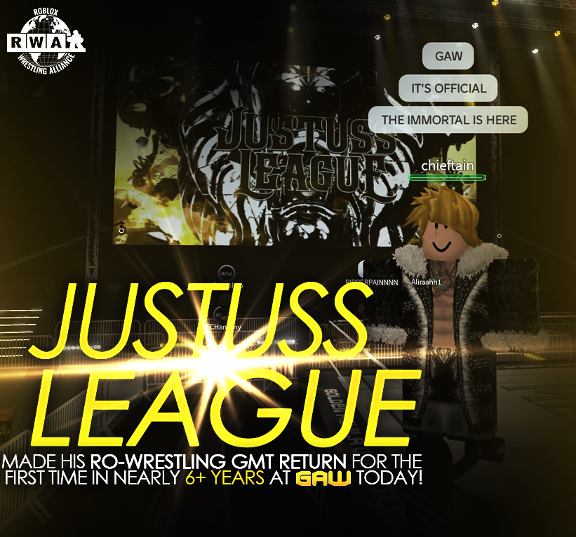 RWAMedia's tweet photo. THE RETIREMENT TOUR CONTINUES! 🤩 @sixpathjustus's taking his final 3 months Ro-Wrestling OVERSEAS, making his @golden_aguila debut in the RWA’s figurehead GMT Federation 🌎

With GAW & The Paragon saying goodbye FOREVER this December, can THE IMMORTAL add another chapter to his legacy before it’s over? 👀