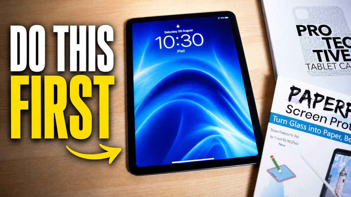 RandomConveyor's tweet photo. My last iPad lasted 9 years.

So when I bought my new iPad Air, before downloading apps, changing settings or really using it at all, I did two things first.

They’re not the most exciting accessories… but they might be the most important.

🎥 Watch here 👇 https://t.co/gEPcIJRaln