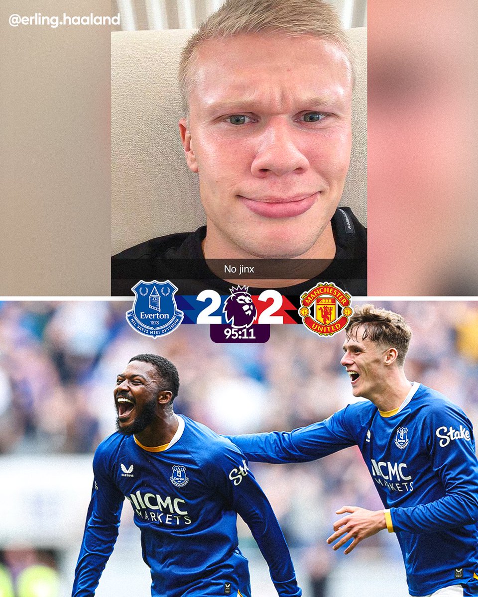 premierleague's tweet photo. Erling Haaland lived every second of Everton v Man Utd 😅 https://t.co/22imghbtt7