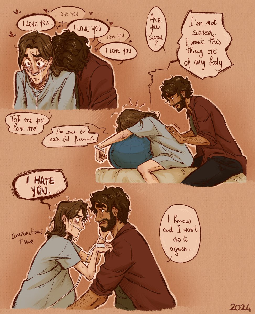 Silirium1's tweet photo. Some strawpages were about Viktor's labour and I wanted to show you his last one with Radek
#jayvik #jaycetalis #viktor #arcane

(obviously, he was on painkillers)
//cw: pregnancy https://t.co/E4dIuAZ7GS