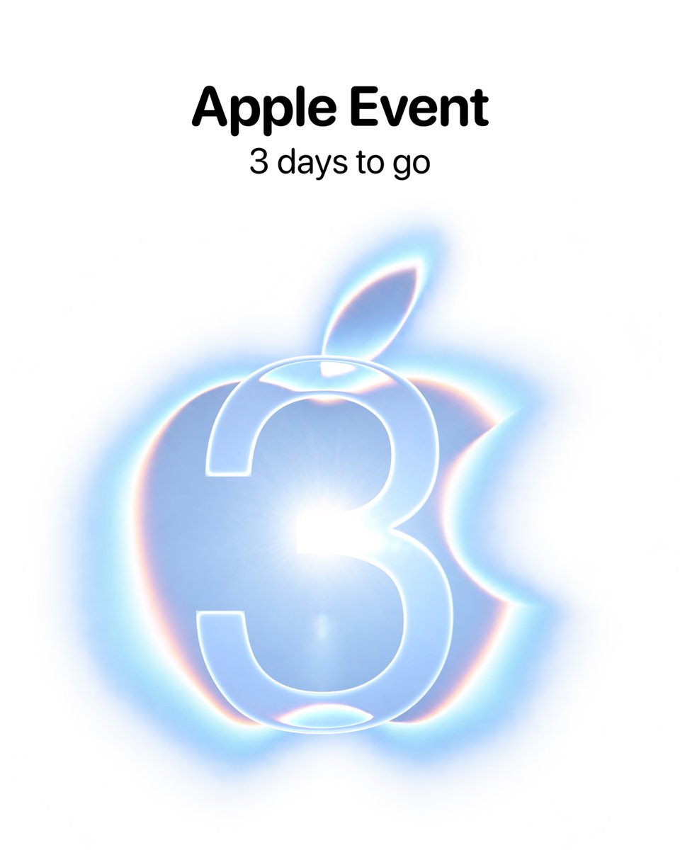theapplehub's tweet photo. We are now less than three days away from the #AppleEvent 🔥 

Apple is expected to introduce the iPhone 18 Pro models and its first-ever foldable iPhone https://t.co/p5sZwQexRC