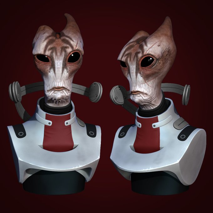 TheAndyCortez's tweet photo. i joined @KindaFunnyVids in 2017 but before that, I was a game dev! went to art school, learned 3D modeling, fell in love with Zbrush. here's an old Mordin Solus sculpt for a class project I made circa 2013. https://t.co/wOx9Pb98Tf