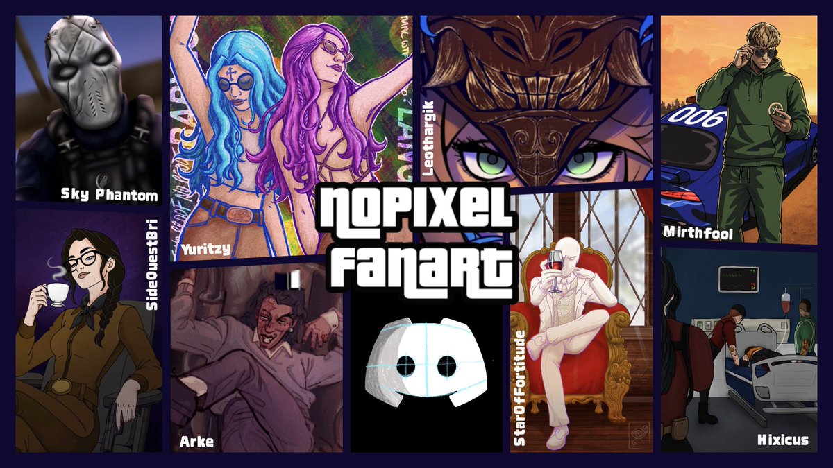 Mirthfool's tweet photo. Happy to announce our first ever art contest sponsored by @CappedRP $200 in total prizes! join https://t.co/tkmpvjED19 and head to the contest channel to enter! can’t wait for all the new art!! all are welcome to join the server! #nopixel #nopixelfanart https://t.co/GMwfReX3SZ