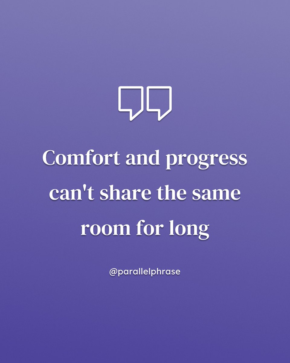 parallelphrase's tweet photo. Growth demands discomfort, and those who embrace the tension between ease and ambition tend to move further and faster toward their goals.
 
#personalgrowth #motivationalquotes #successmindset https://t.co/v8kAWrJbPe