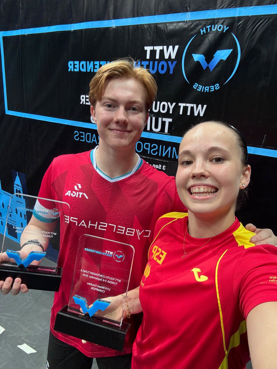 rfetm_tenismesa's tweet photo. ¡Octavo título individual y doble oro🥇🥇!

María Berzosa gana el individual y el dobles mixto sub-19 en el WTT Youth Contender Tunis II 2026. ¡VAMOS!

📲 https://t.co/QMHRCyUU3c https://t.co/HaaEPOKWlx