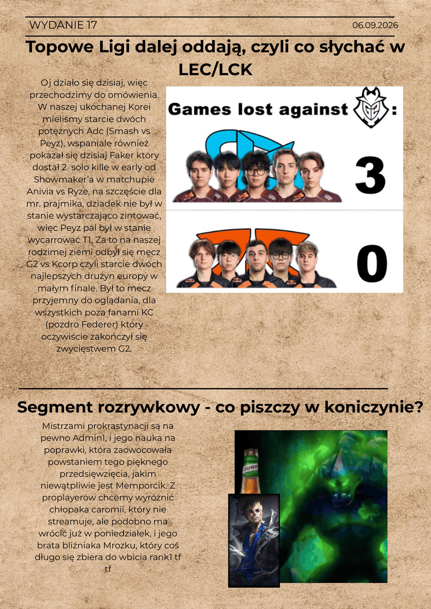 Memporcik's tweet photo. MaMY dzisiaj piękną datę, piękne święto, i piękne urodziny, tylko Rift Legends brak. Mimo to, redakcja znalazła ciekawe rzeczy do omówienia dla swoich wiernych fanów. PozdrawiaMY cieplutko solenizantów, wszystkiego najlepszego i miłej lekturki! https://t.co/Oz7S2McCba