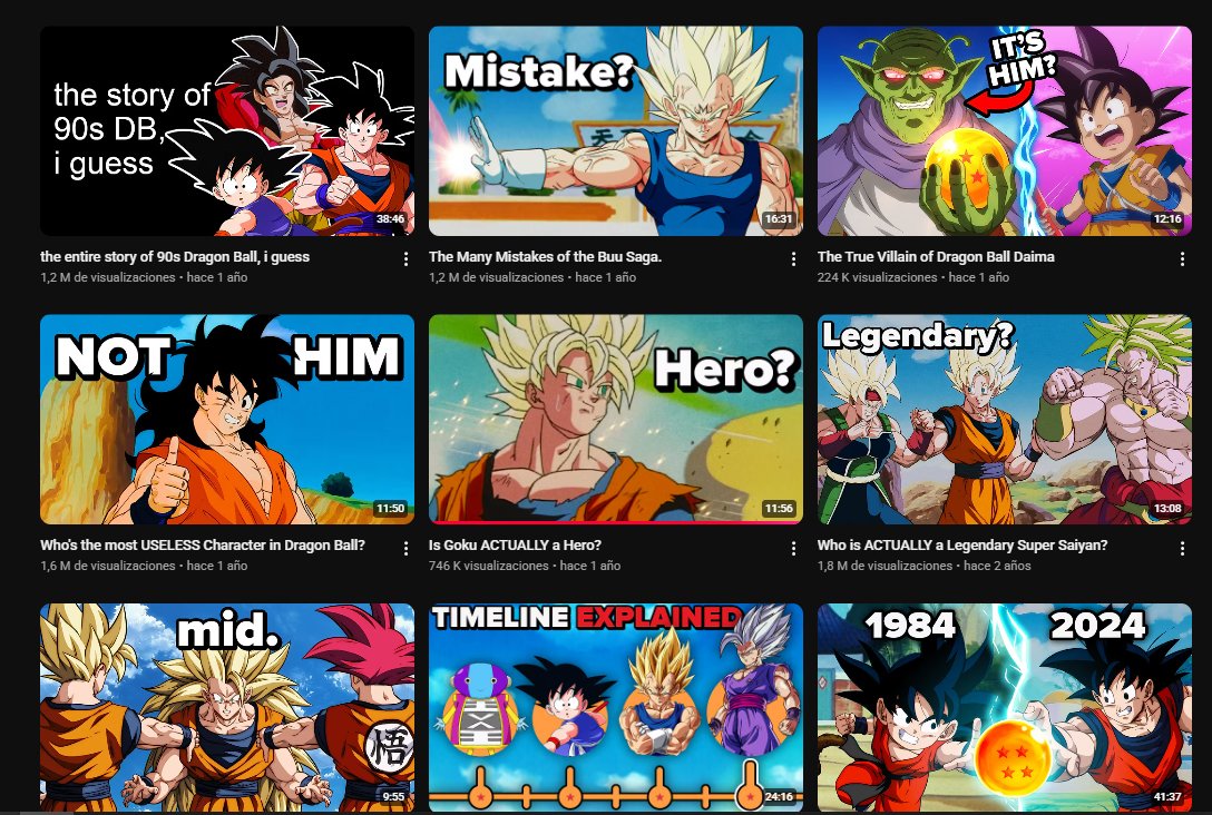 Lynch__core's tweet photo. Che pero este chavon es la versión hispana de un youtuber gringo de dragon ball. Hasta tiene casi el mismo estilo de miniatura y edición si entras a su canal. 

Esta bien que no copia, pero tampoco para subirse al pony de hacerse de que la tiene grande. https://t.co/hmsogAjvzl
