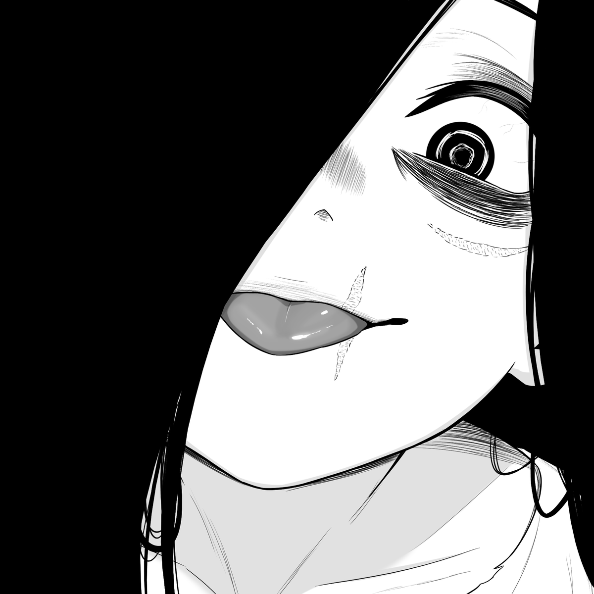 Lughostt's tweet photo. That Sadako gaze https://t.co/wfAioDEhrc