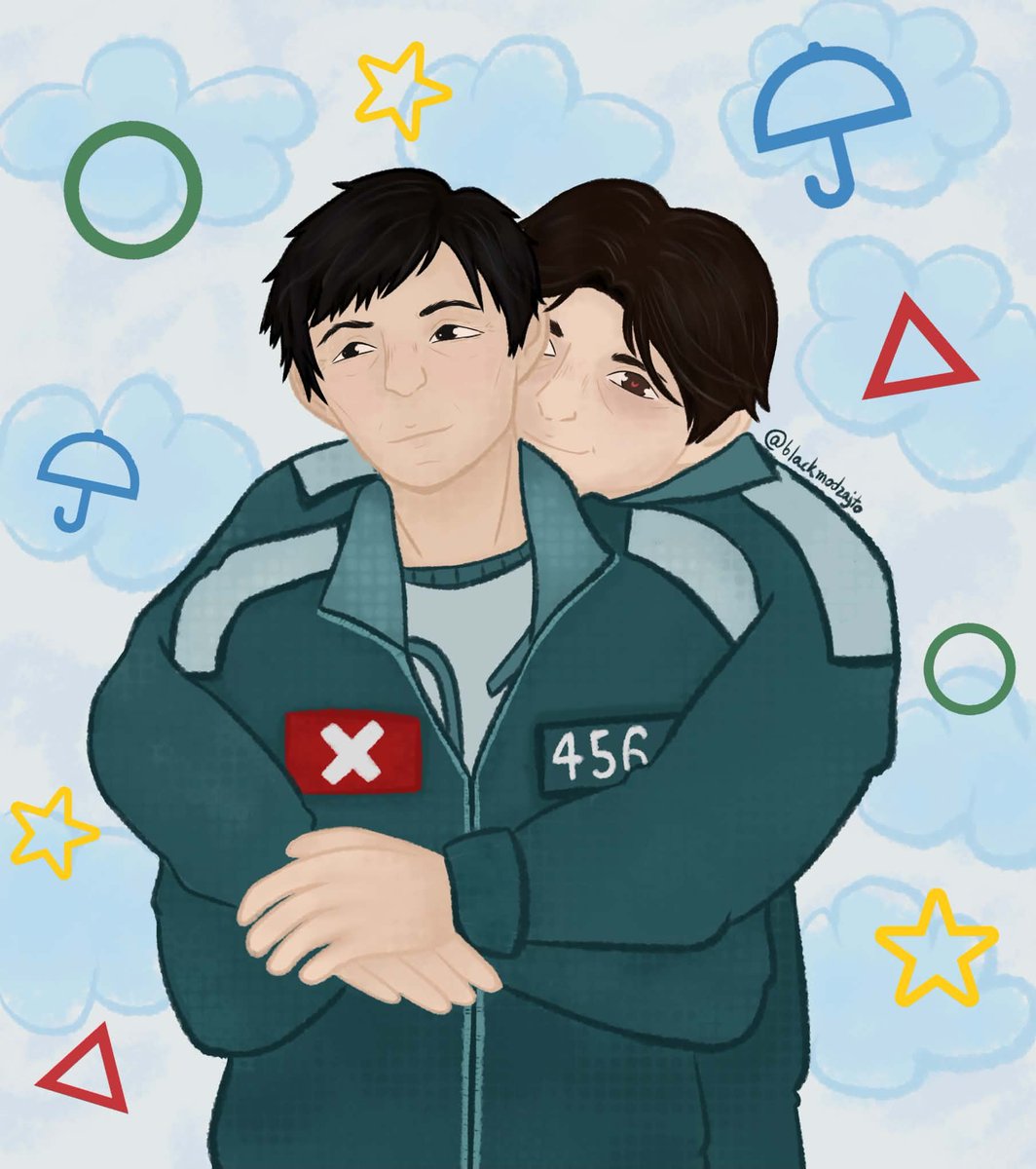 blackmodzajto's tweet photo. Im late for a squid game party but i just finished s3 and im drawing them happy as a copying mechanism

#inhun #456x001 #squidgame https://t.co/h5aCbINtxI