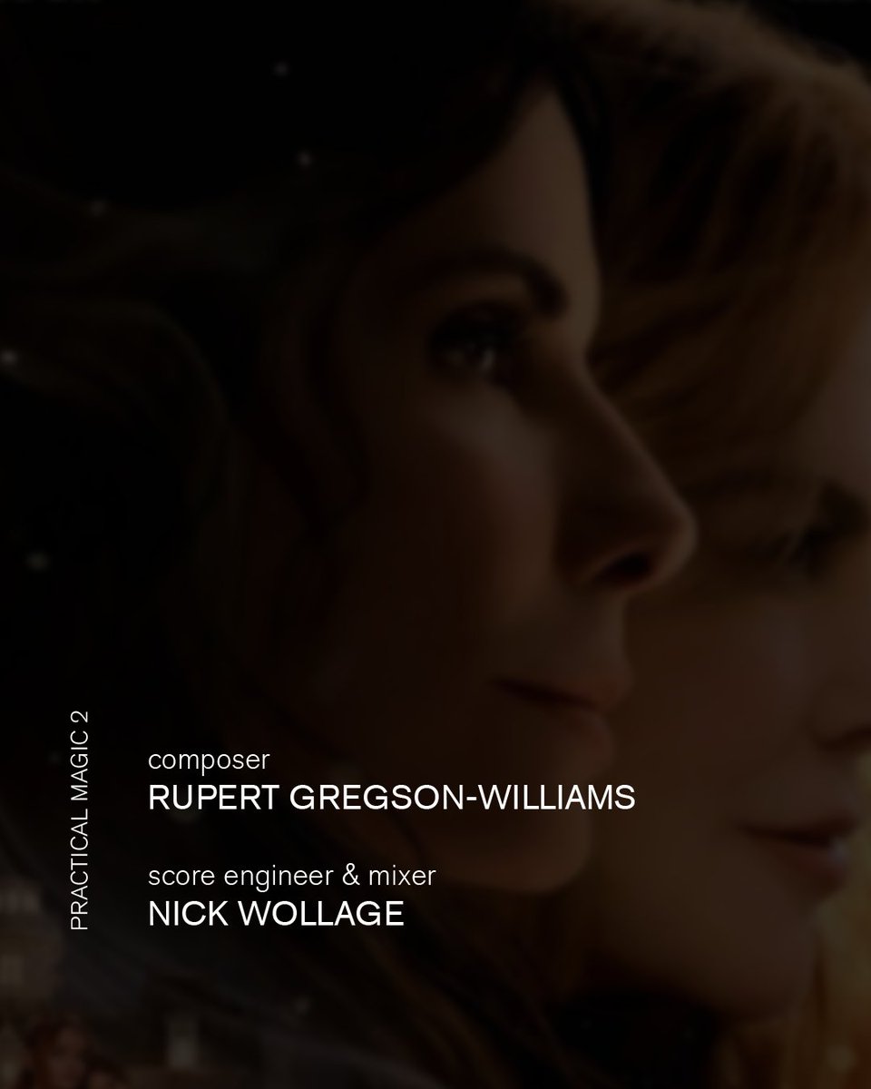 AIRstudios's tweet photo. 25 years later, Sandra Bullock and Nicole Kidman return as the Owens sisters for 'Practical Magic 2'.

Nick Wollage recorded and mixed @RupertGWilliams score. 🕯️

Step inside a world steeped in moonlit mischief and powerful spells. Now in cinemas.

#AIRmanagement https://t.co/kxz53AA0Sa