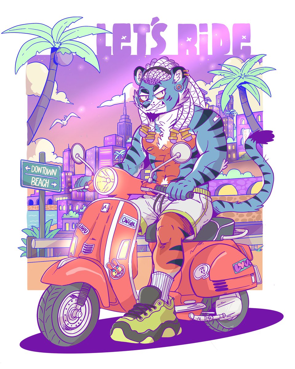 ArtyandChikle's tweet photo. These are some of the Let's Ride YCHs I've done so far! 🛵🌴
If you'd like one for your sona, shoot me a DM on Telegram: @Chikle :D https://t.co/VXcdQgay27