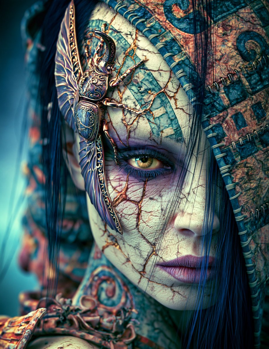 Nora_Achab's tweet photo. @QamarRiaz1 Opening the vault.
Khepri-Sa, Keeper of the Threshold.
The scarab on her temple is the key. She decides what comes back from the dark. https://t.co/CAoHyXomnp