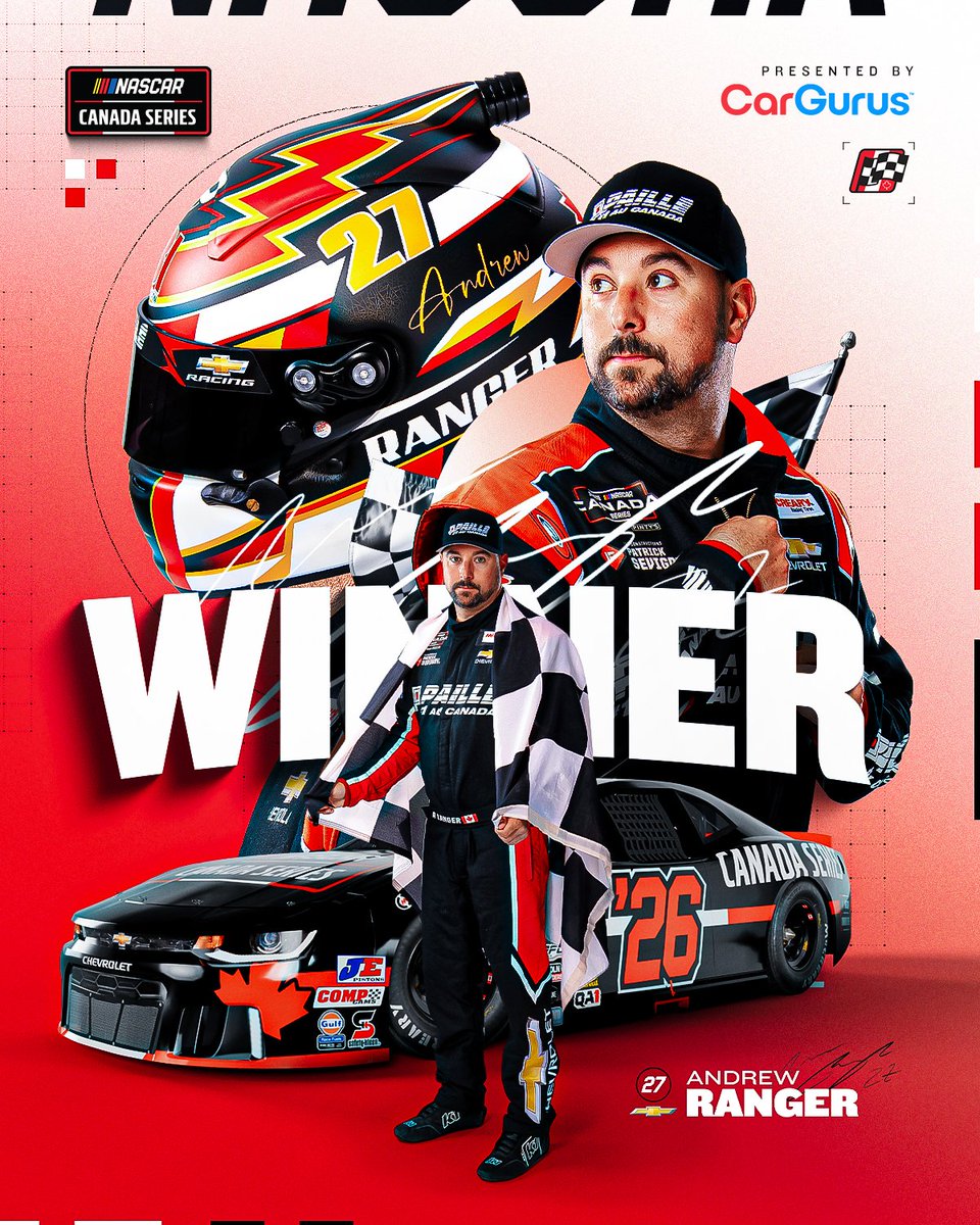 NASCARCanada_'s tweet photo. Andrew Ranger fights off the largest field in NASCAR Canada Series history for a win at CTMP!
-
Andrew Ranger se bat face au plus grand peloton de l’histoire de la Série NASCAR Canada et décroche la Victoire à CTMP!
#NASCARCanada #WeatherTech200 https://t.co/v6QmGoLVpQ