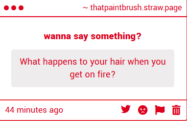 thatpaintbrush's tweet photo. my hair turns into fire. so afterwards it just goes back to normal https://t.co/AcRs4jrtww