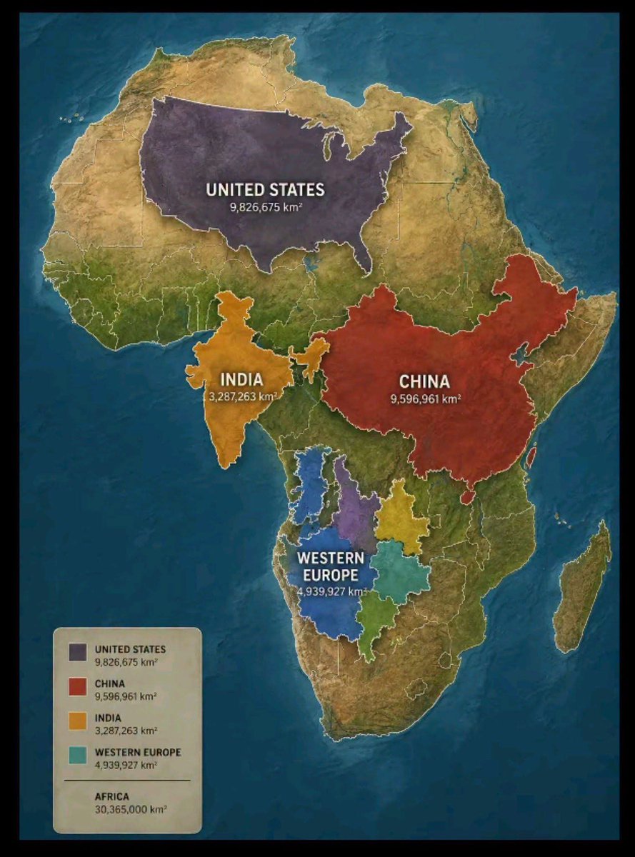 AnDerecco's tweet photo. 🌍 BREAKING: The world just voted to finally show #Africa at its REAL size… and only ONE country said no.

On  9/4/26, the UN General Assembly passed the “Correct the Map” resolution by a massive 164 to 1.

✅ 164 countries voted YES  
❌ Only the #UnitedStates voted NO https://t.co/AsieyYjG9Z