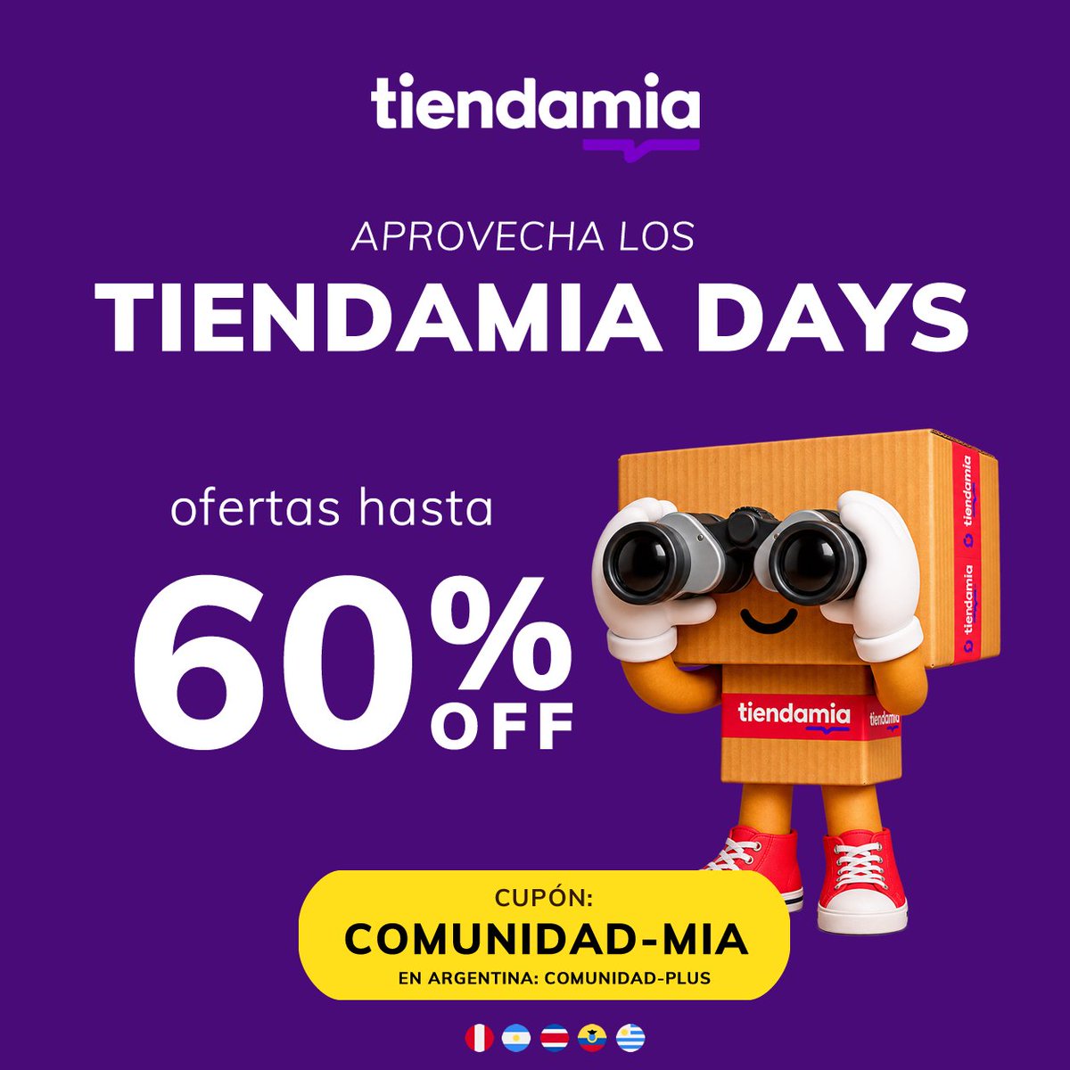 CuponTiendaMia's tweet photo. 🚨 ¡NO TE QUEDES AFUERA DE LOS TIENDAMIA DAYS 2026!

🎁 Usá el cupón COMUNIDAD-MIA —o COMUNIDAD-PLUS si comprás desde 🇦🇷— y conseguí el MÁXIMO DESCUENTO!

🔥 ¡Hasta 60% OFF SIN MÍNIMOS!⏳