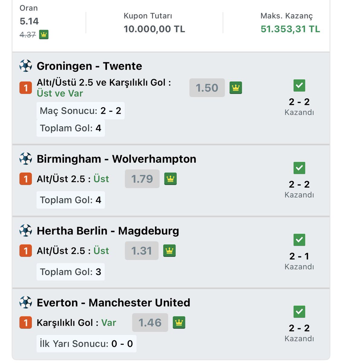 batuhanaliz's tweet photo. BEYLER TOPLAN, TOPLAN 
Bugün kardeşiniz grubunda şov yaptı. 🔥

Tek maç 1.77 Oran ✅
4 Maç 5.74 Oran ✅
5 Maç 9.33 Oran ✅
3 Maç 3.61 Oran ✅

Link bio’da, SEN NERDESİN ? 🫠🔥🏆 https://t.co/xPNOm7U2t2