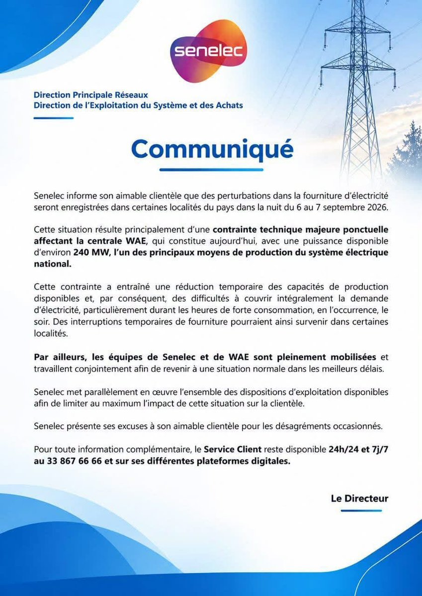 sendigitalplus's tweet photo. Des perturbations sur le réseau électrique https://t.co/HQrfmNZGnE