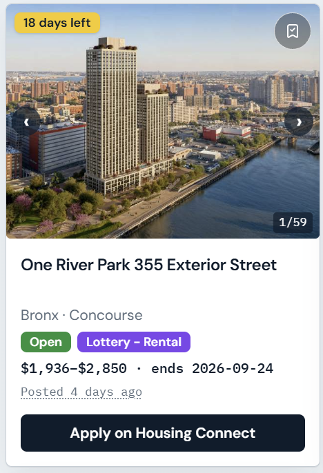 Settle_NYC's tweet photo. 3 new lotteries came out this week on Housing Connect, don't forget to apply before the deadline!
Visit SettleNYC to stay updated on the latest lotteries and re-rerentals.
#nyc #affordablehousing #HousingConnect https://t.co/ZcwOt9SJi0