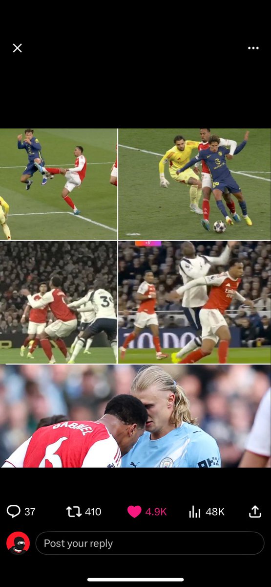HqndL's tweet photo. @CitroModeMD @TartanGooner I never said that you spastic. It didn’t change the outcome of the game. You retards cannot admit that one of Gabriel’s countless challenges should be red. https://t.co/hHkD1lUnA3