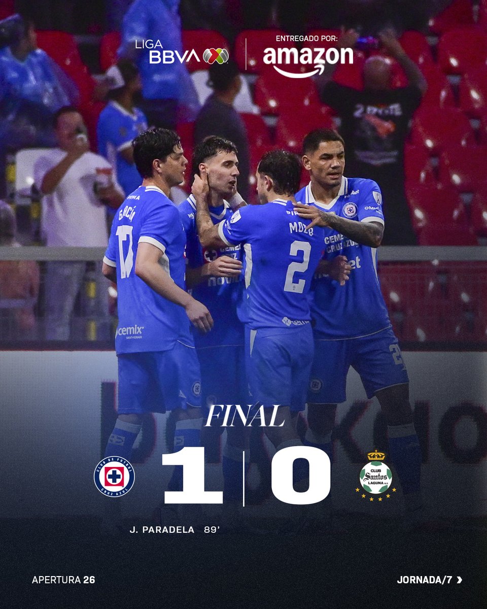 LigaBBVAMX's tweet photo. ¡Triunfo de La Máquina en los últimos minutos! 💙🚂

@CruzAzul se queda con los 3️⃣ puntos tras vencer a los Guerreros.

#EntregamosTodoPorElFut y @amazonmex nos entrega el #MarcadorFinal. 📦

📝: https://t.co/sG2UQZGCJu

#AmazonMX | #LaLigaDeLaAfición✨ | #J7 | #AP26 | #CAZSAN https://t.co/njs3VEDQQM