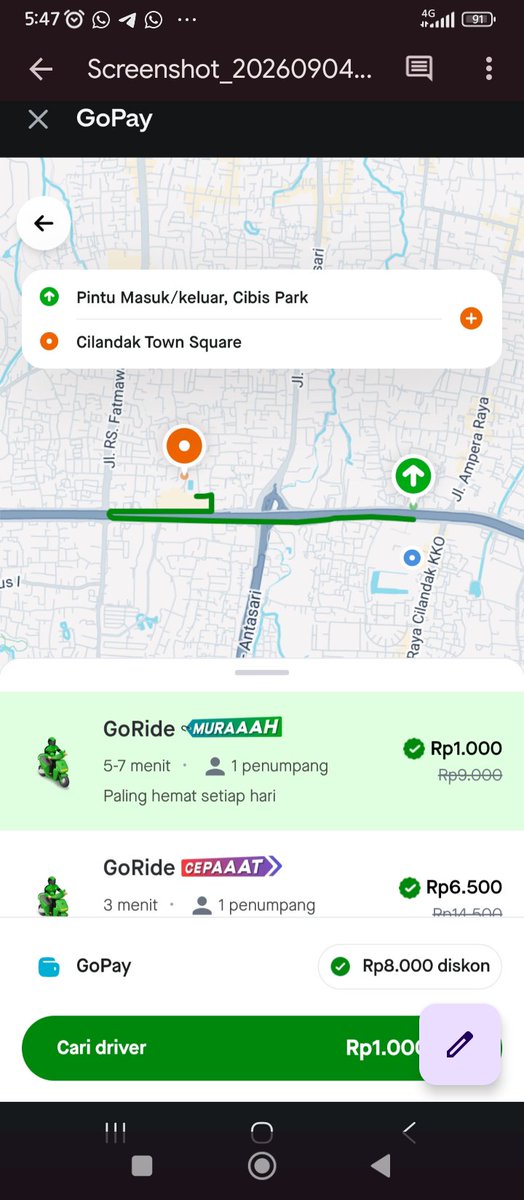 Ziyomdke's tweet photo. sumpah baru tau goride di gopay bisa mulai dari 1000 😭 murah bgt ini mah, berangkat pagi jadi ga berasa keluar banyak #GORIDEDIGOPAYMULAIDARI1000 https://t.co/JXNDeufqNi