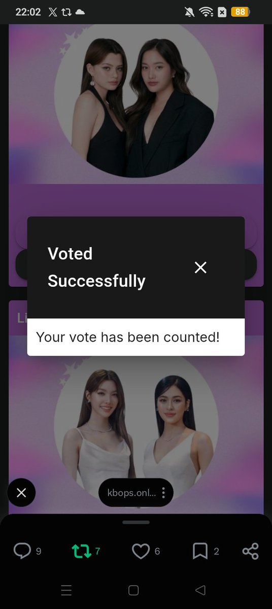 Alexand64455975's tweet photo. 📢Keep Vote For FreenBecky

They’re in Rank 1 now🥇.

𝐐𝐮𝐞𝐞𝐧 𝐨𝐟 𝐆𝐢𝐫𝐥’𝐬 𝐋𝐨𝐯𝐞👑

🗳️ Vote here: https://t.co/8GYsp6KBlm

END: 09/11/26

Rewards:🏆Trophy +Billboard LED Metro Manila 🇵🇭 /Seoul🇰🇷

#GirlsLove #QueenofGL
#ฟรีนเบค #FreenBecky
#srchafreen #beckysangels https://t.co/1grrXOQ6be