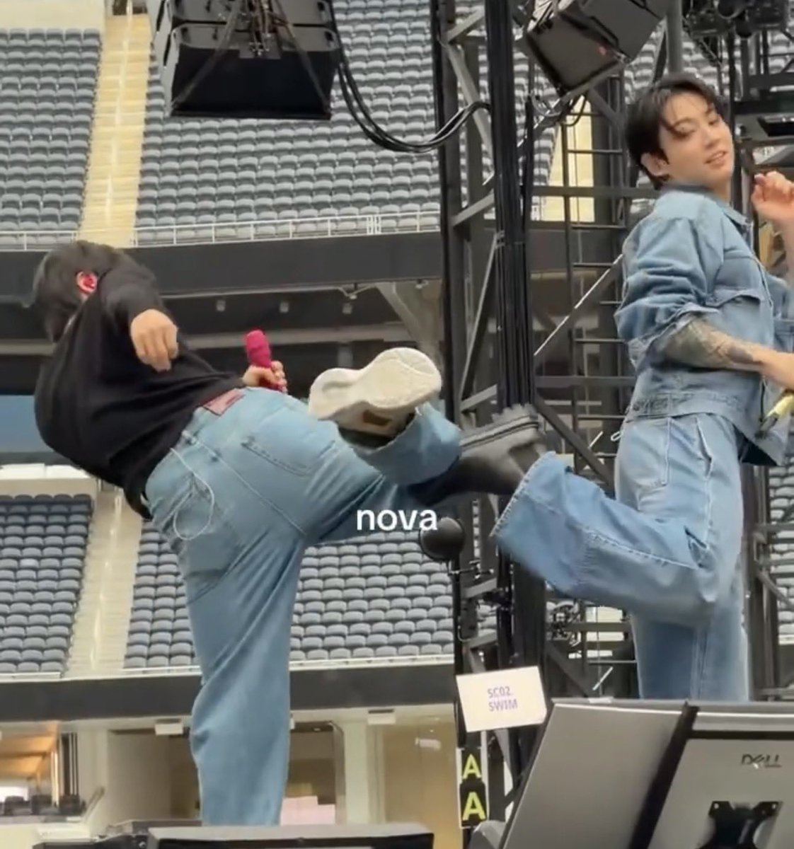 starkoosworld's tweet photo. jungkook with the most diva kick 😭 https://t.co/CZXjEoGy0a