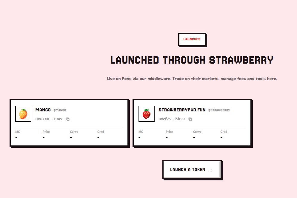 Strawberrypad_'s tweet photo. We’ve got our first token launch on the $STRAWBERRY Launchpad! 

Welcome solana:HwCHu7MJVq6KFAtFYqtbuvnFfzuKXfsbgU14nWw8K1TK, the first project to launch through our platform.

This is the first sign that something big is happening. It’s only a matter of time before we gain more eyes, more attention, and continue growing.

Just the beginning. 

Launch here: https://t.co/EBbuRRRTrI