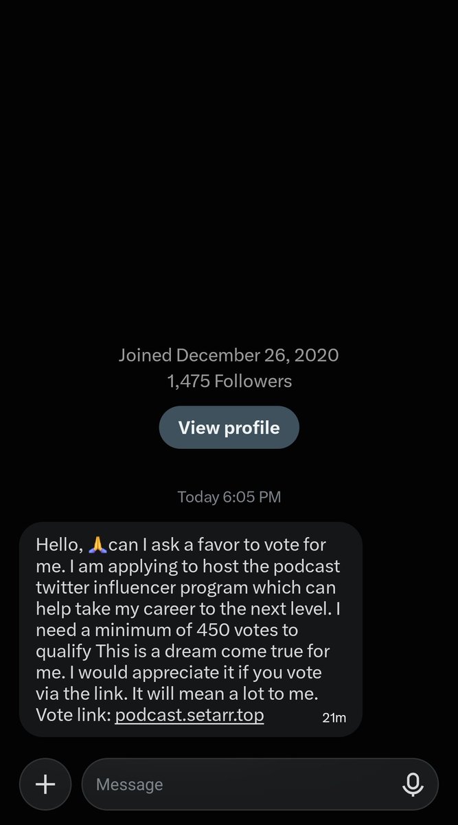 Henley_Szn's tweet photo. Just a friendly PSA

If you get this message, DO NOT CLICK IT

Its a scam that will take over your account, stay safe out there🙏⚡️ https://t.co/XzujNWRCQZ