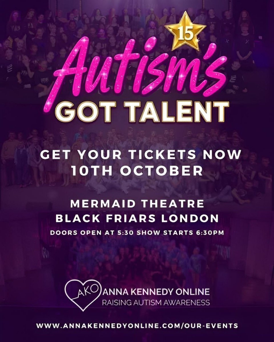 TAEVisionCEO's tweet photo. Autism's Got Talent 2026
Please see charity our website for the ticket link.
Thank you ✨️
https://t.co/Y20D4QmmUc
#LisaRobins
~ Anna Kennedy Online - @AnnaKennedy1

https://t.co/4nbdfQfzy9 https://t.co/nszgIS0WEl