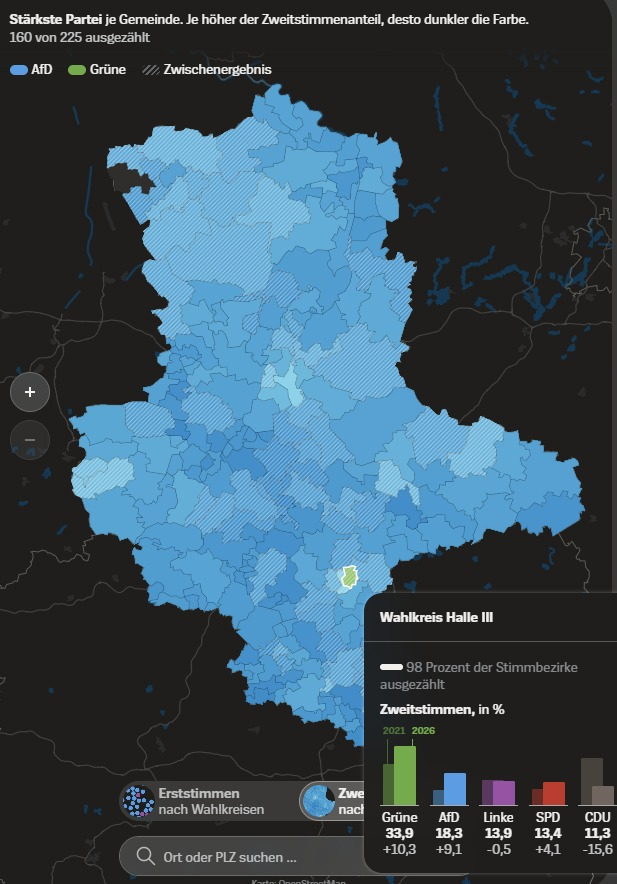 CptBucklew's tweet photo. Wir schreiben das Jahr 2026 n. Chr. Ganz Sachsen-Anhalt ist von der Tristesse besetzt... Ganz Sachsen-Anhalt? Nein! Ein von unbeugsamen Hallensern bevölkerter Wahlkreis hört nicht auf, dem Grauschleier Widerstand zu leisten. https://t.co/t3skBIuB50
